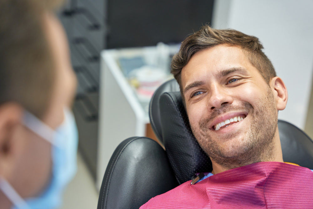 happy dentist patient